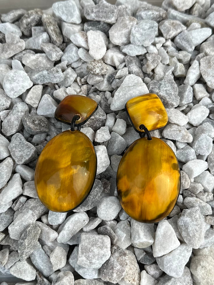 Amber Series: Afro Color Pop Horn Drop Earrings - Trufacebygrace
