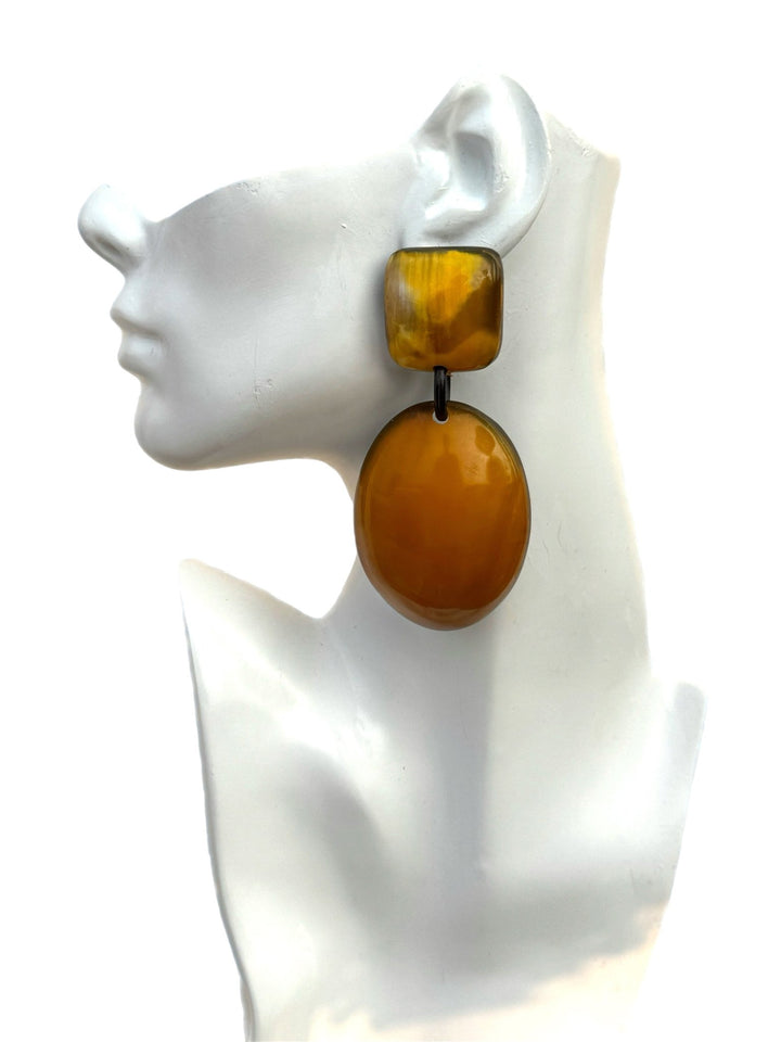 Amber Series: Afro Color Pop Horn Drop Earrings - Trufacebygrace