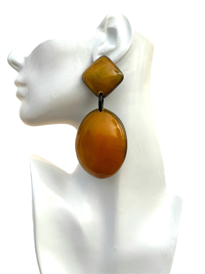 Amber Series: Afro Color Pop Horn Drop Earrings - Trufacebygrace
