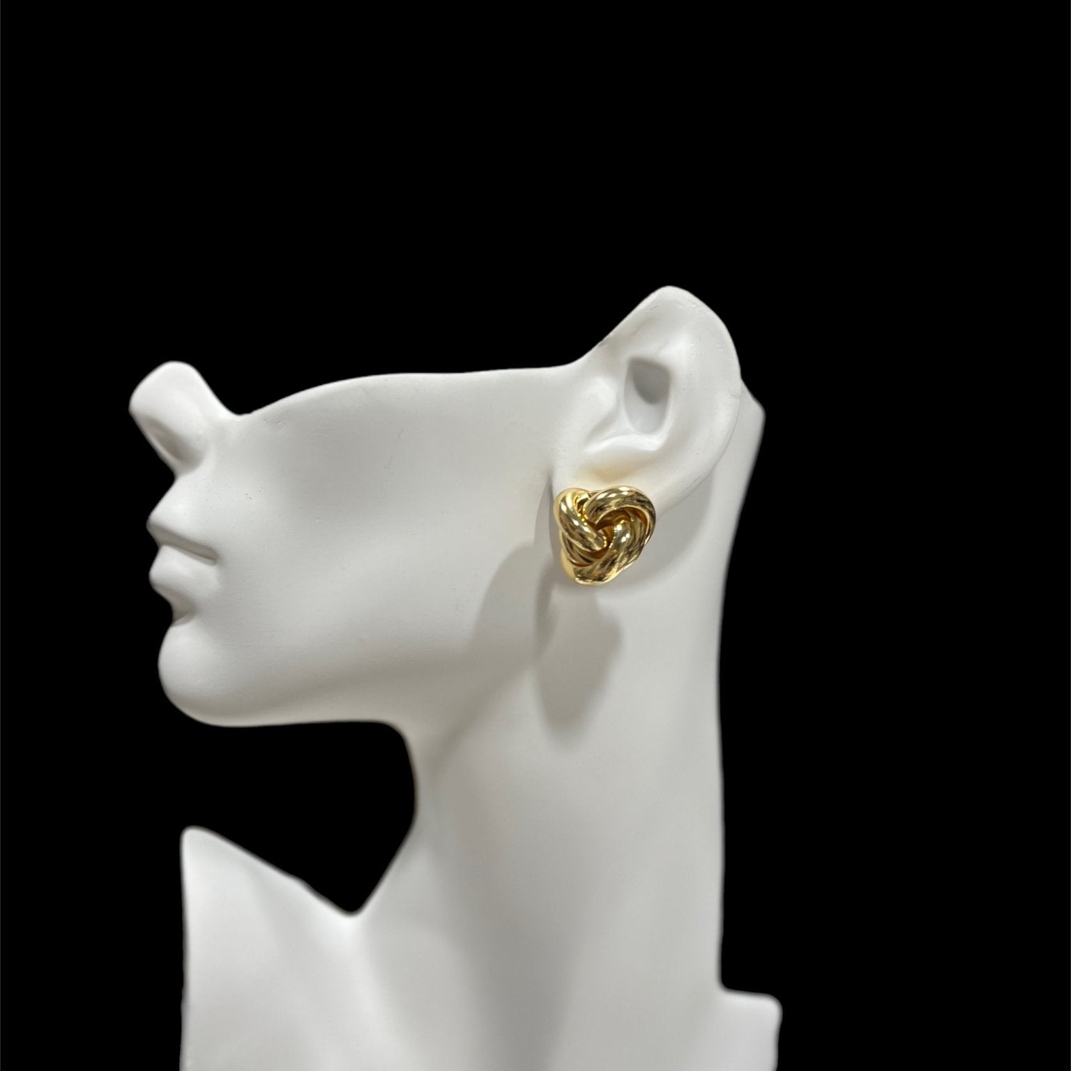 Amina Boho Geometric Earrings – Vintage Gold Twist Knot Earrings - Trufacebygrace