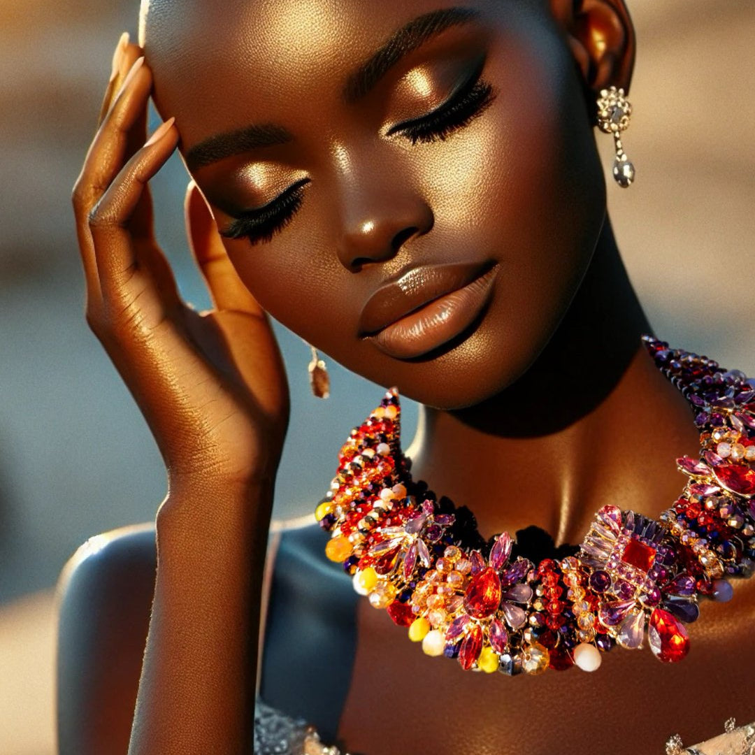 Anadwo Beaded Glam Necklace - Trufacebygrace