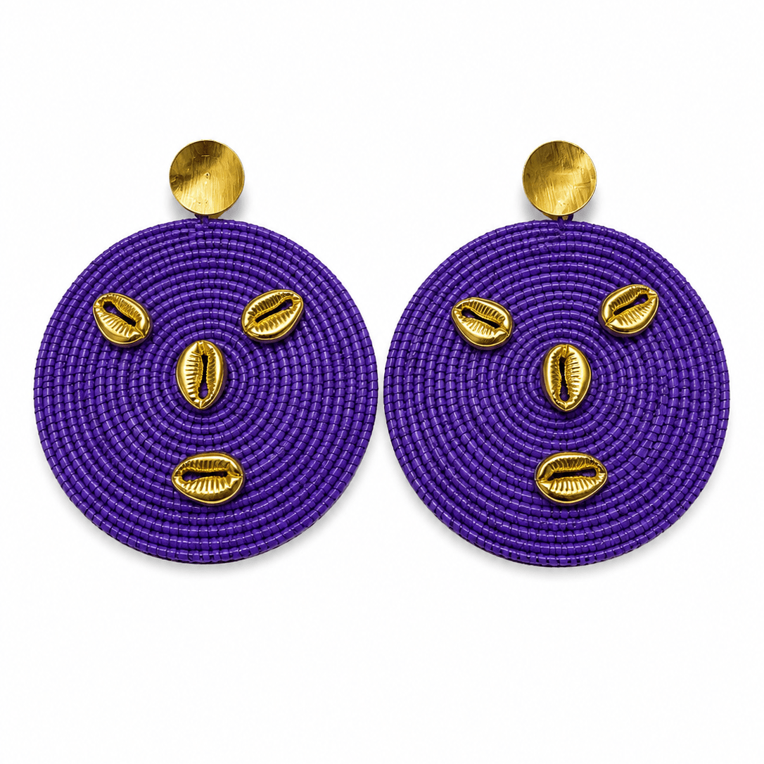 Anansewa Cowry Face Earrings - Trufacebygrace