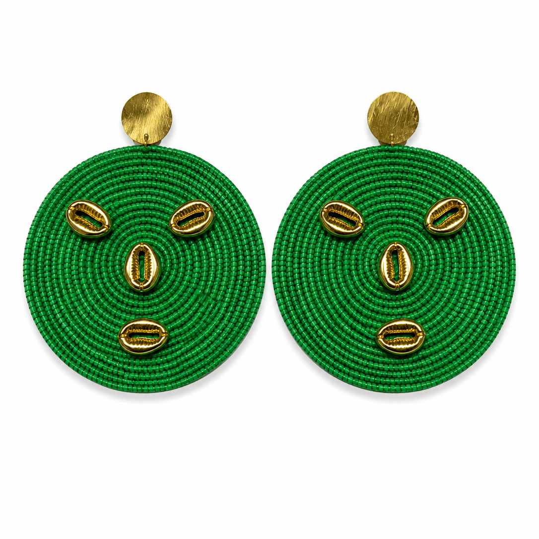Anansewa Cowry Face Earrings - Trufacebygrace