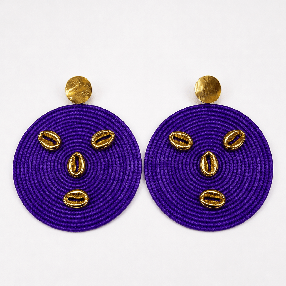 Anansewa Cowry Face Earrings - Trufacebygrace