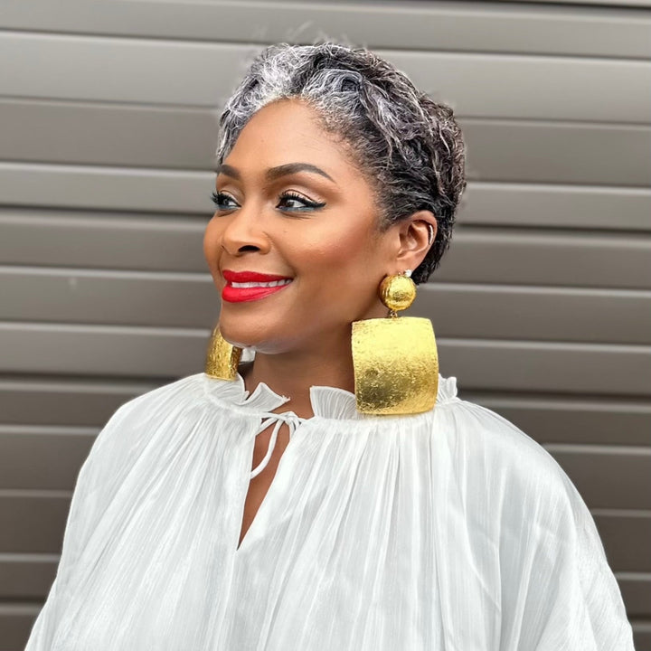 Ancestral Oversized Squares Drop Earring - Trufacebygrace