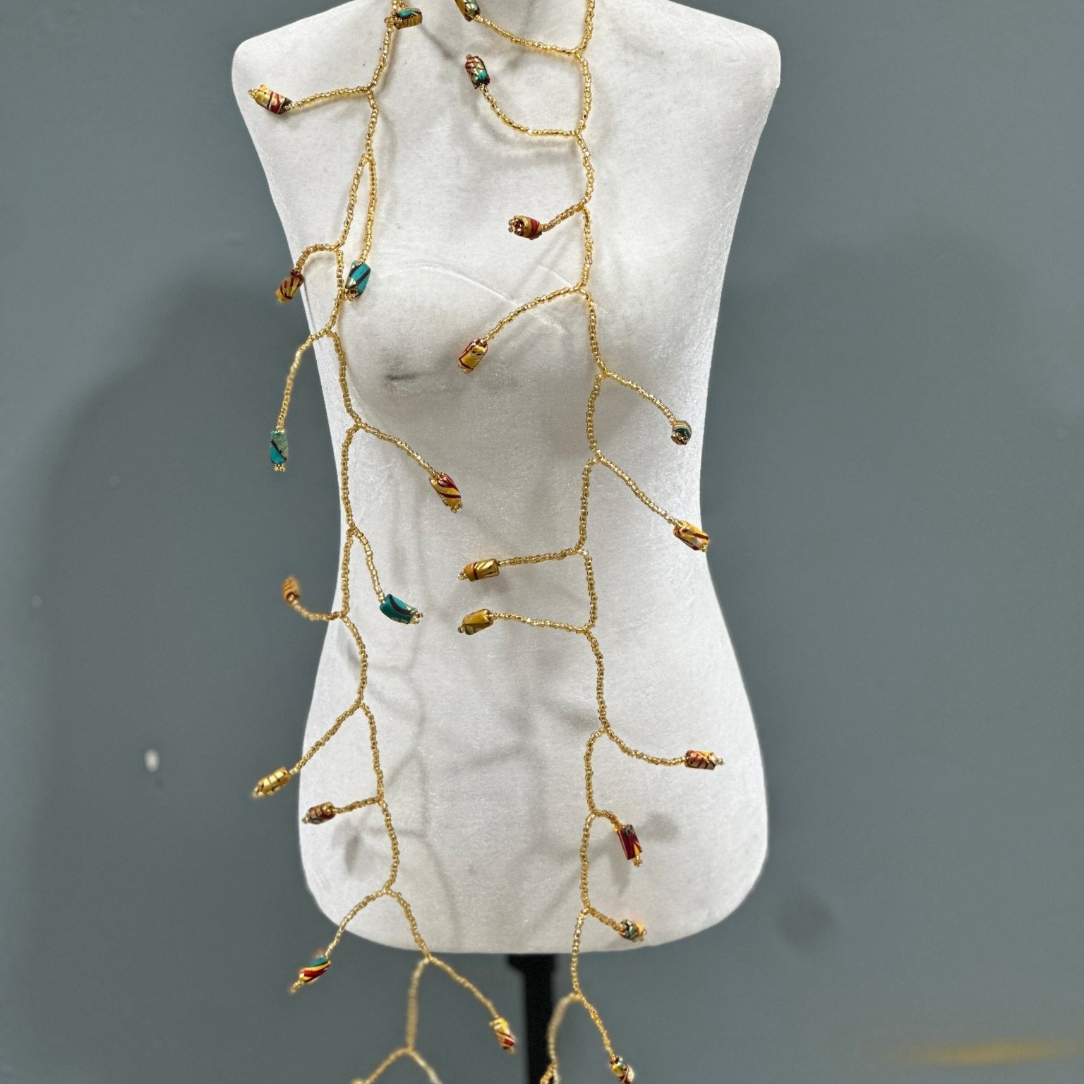 Ankara Bloom Cascade Necklace - Trufacebygrace
