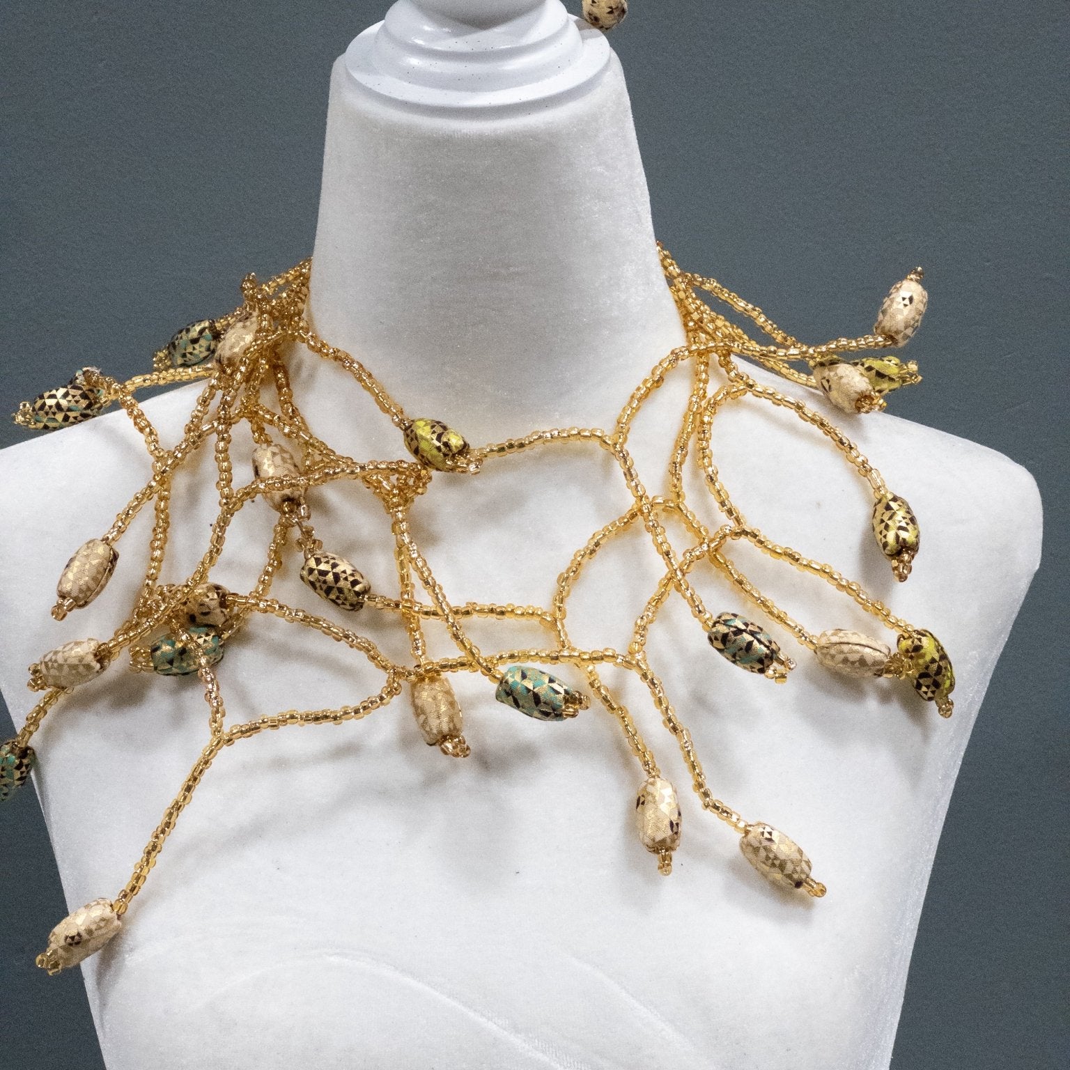 Ankara Bloom Cascade Necklace - Trufacebygrace