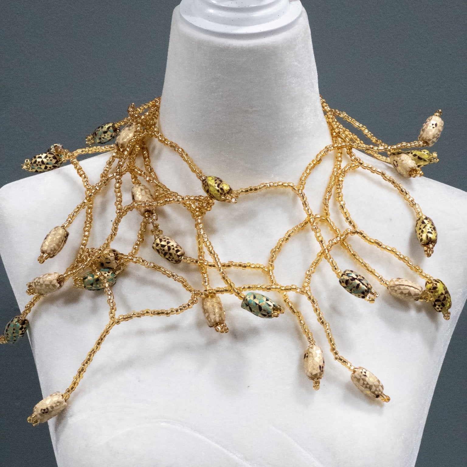 Ankara Bloom Cascade Necklace - Trufacebygrace