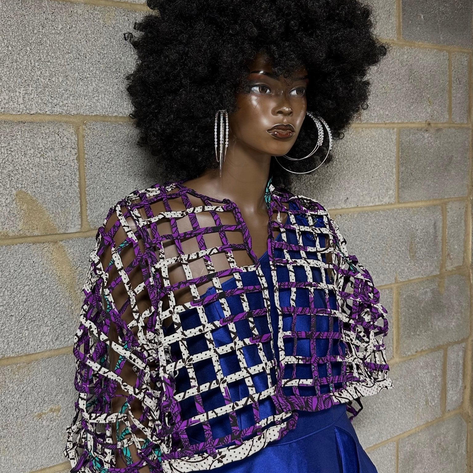 Ankara laced / Net short top/Coverup - Trufacebygrace