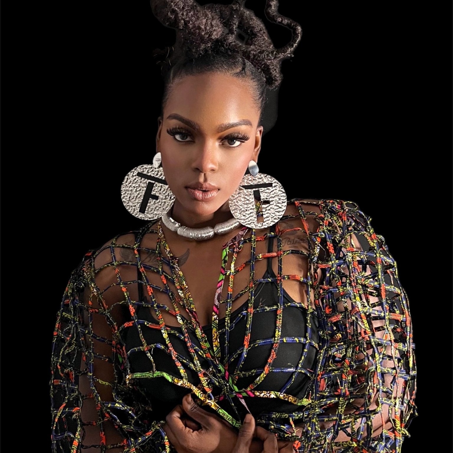 Ankara laced / Net short top/Coverup - Trufacebygrace