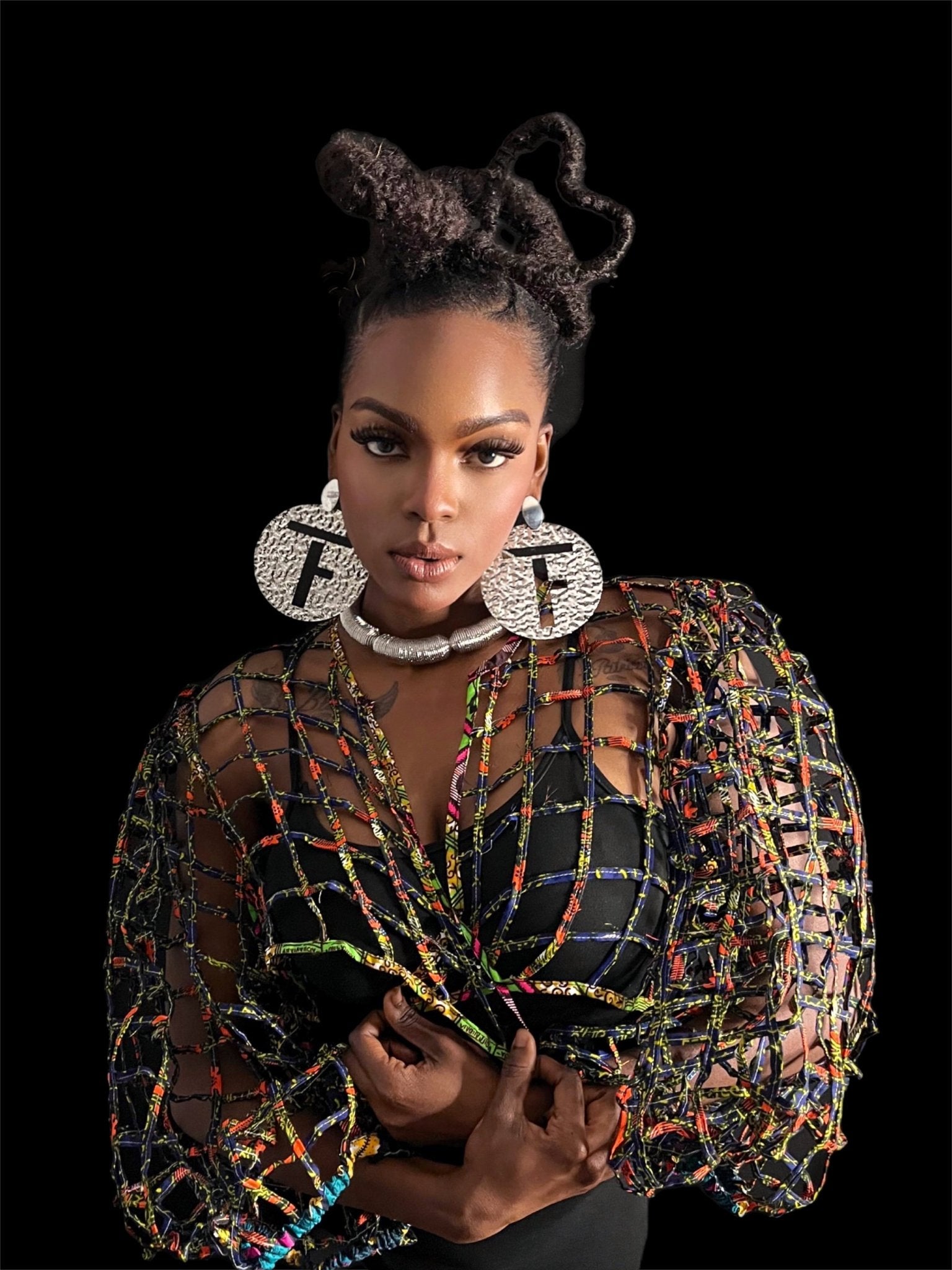 Ankara laced / Net short top/Coverup - Trufacebygrace