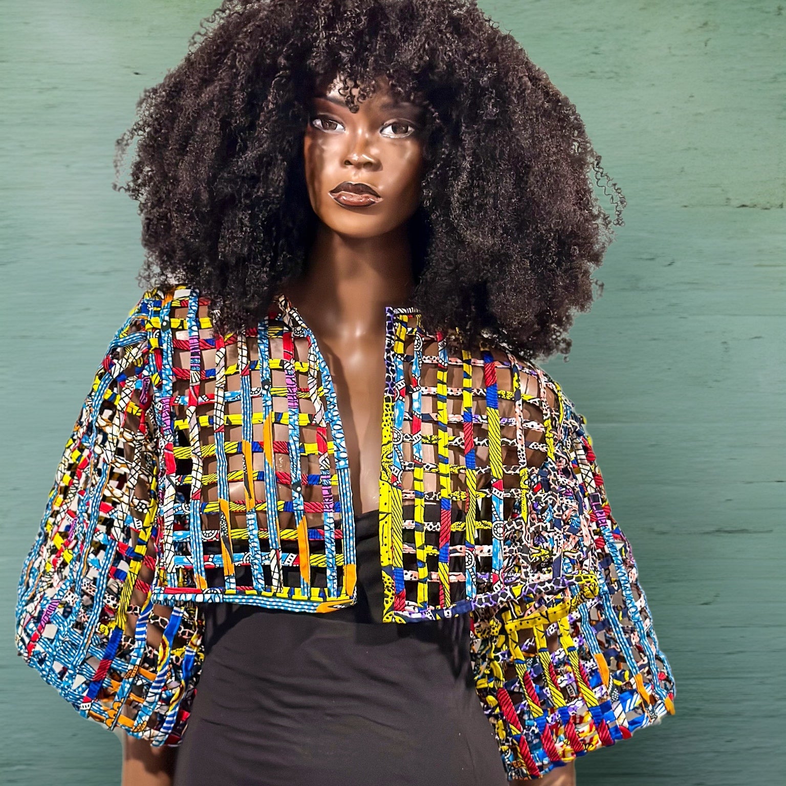 Ankara laced / Net short top/Coverup - Trufacebygrace