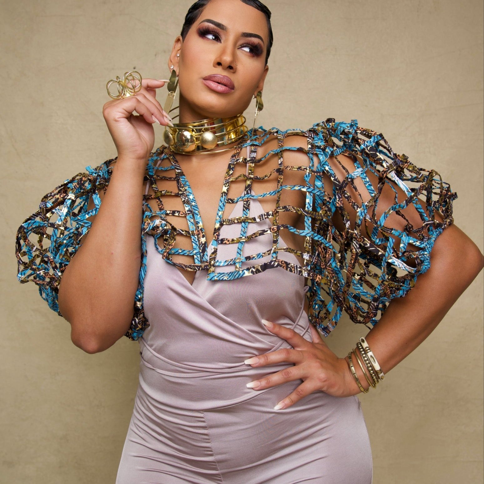 Ankara laced / Net short top/Coverup - Trufacebygrace