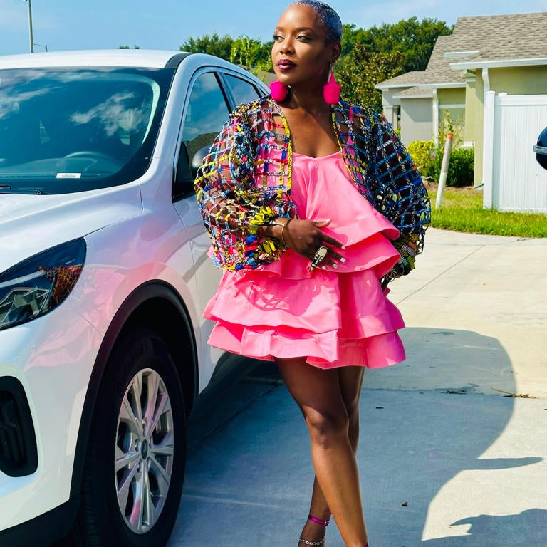 Ankara laced / Net short top/Coverup - Trufacebygrace
