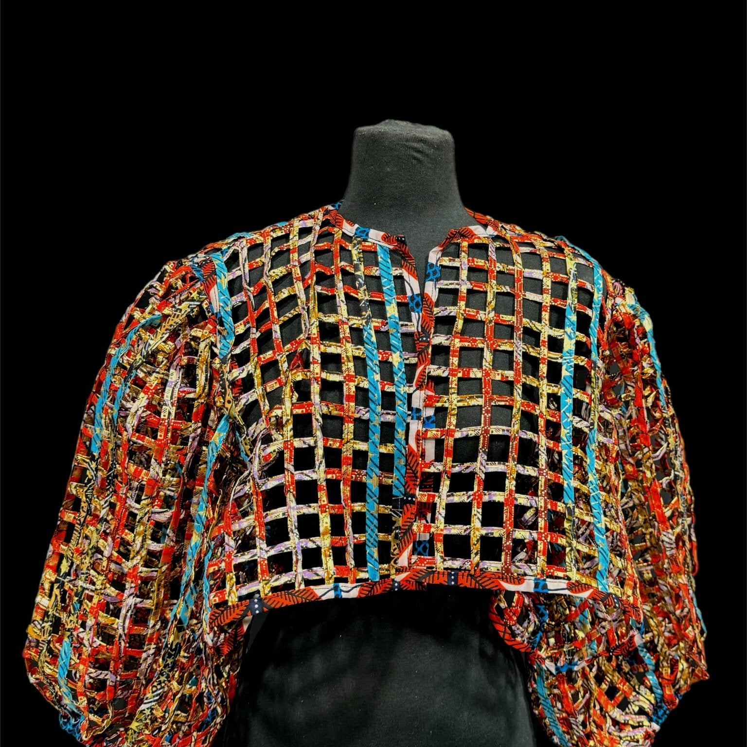 Ankara laced / Net short top/Coverup - Trufacebygrace