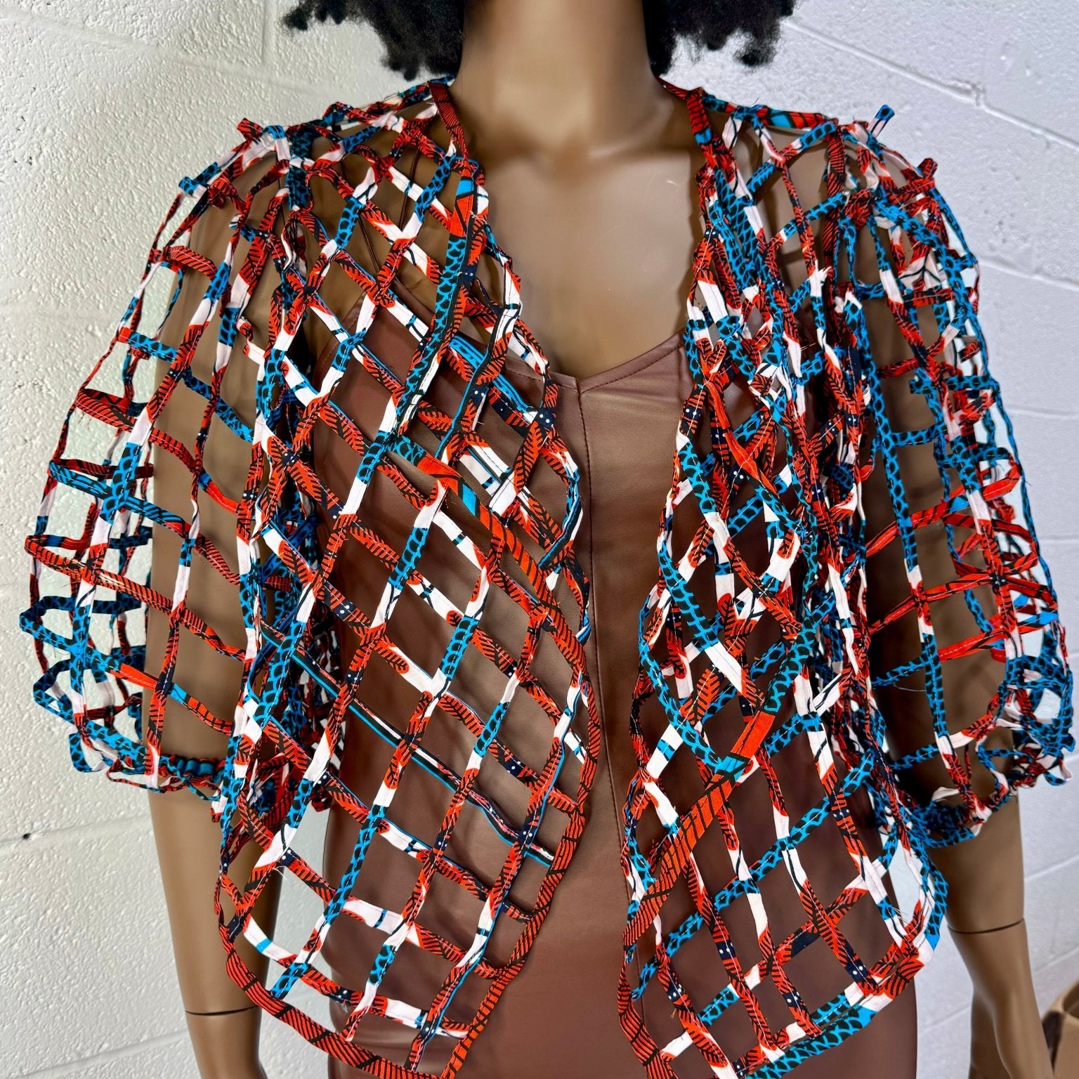 Ankara laced / Net short top/Coverup - Trufacebygrace