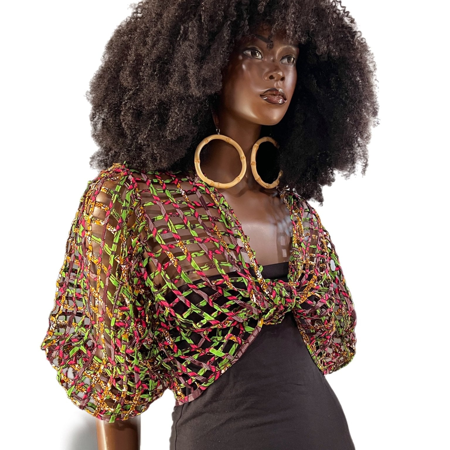 Ankara laced / Net short top/Coverup - Trufacebygrace