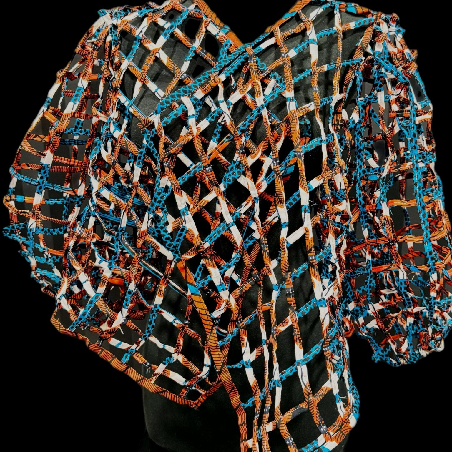 Ankara laced / Net short top/Coverup - Trufacebygrace