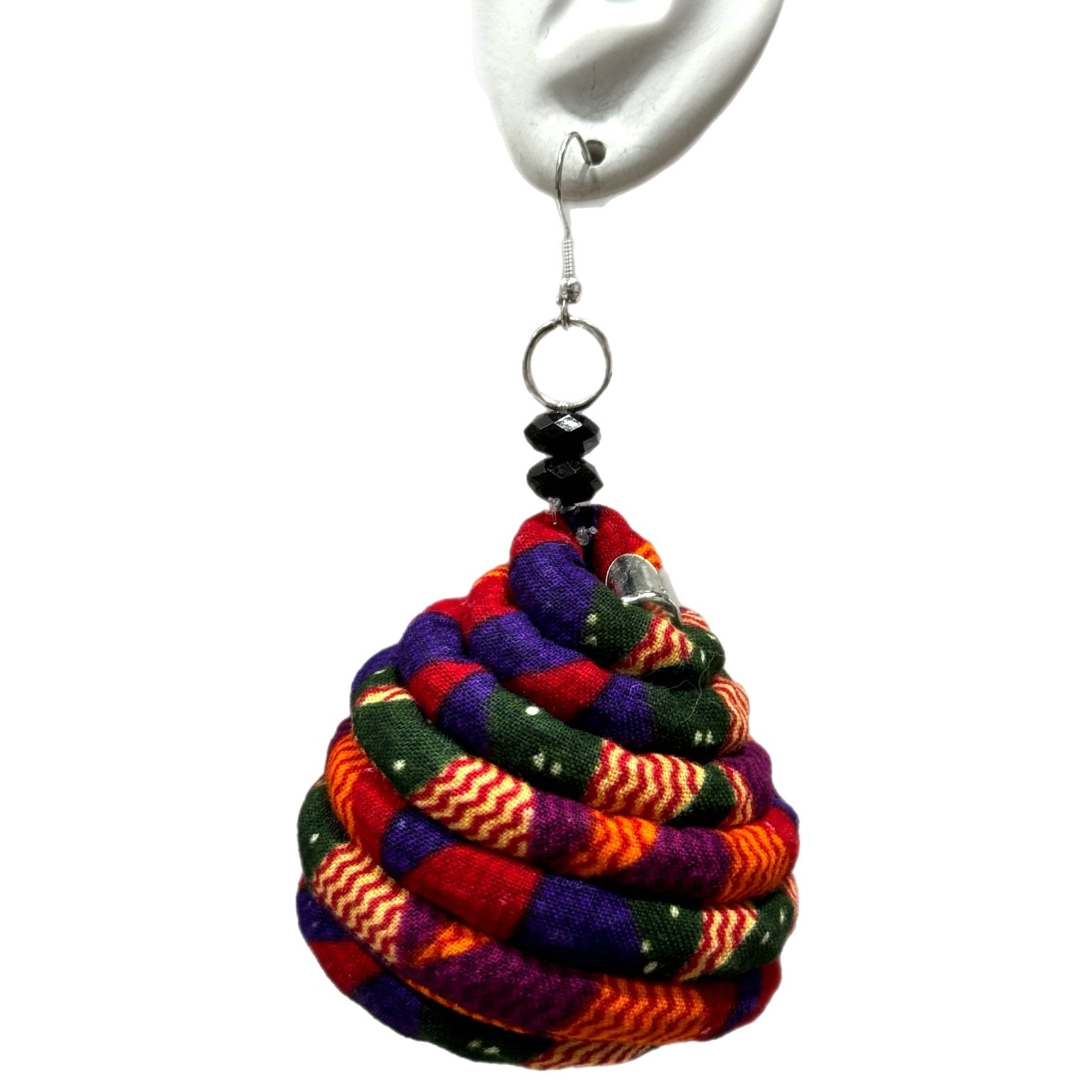 Ankara Ntoma Swirl Statement Earrings - Trufacebygrace