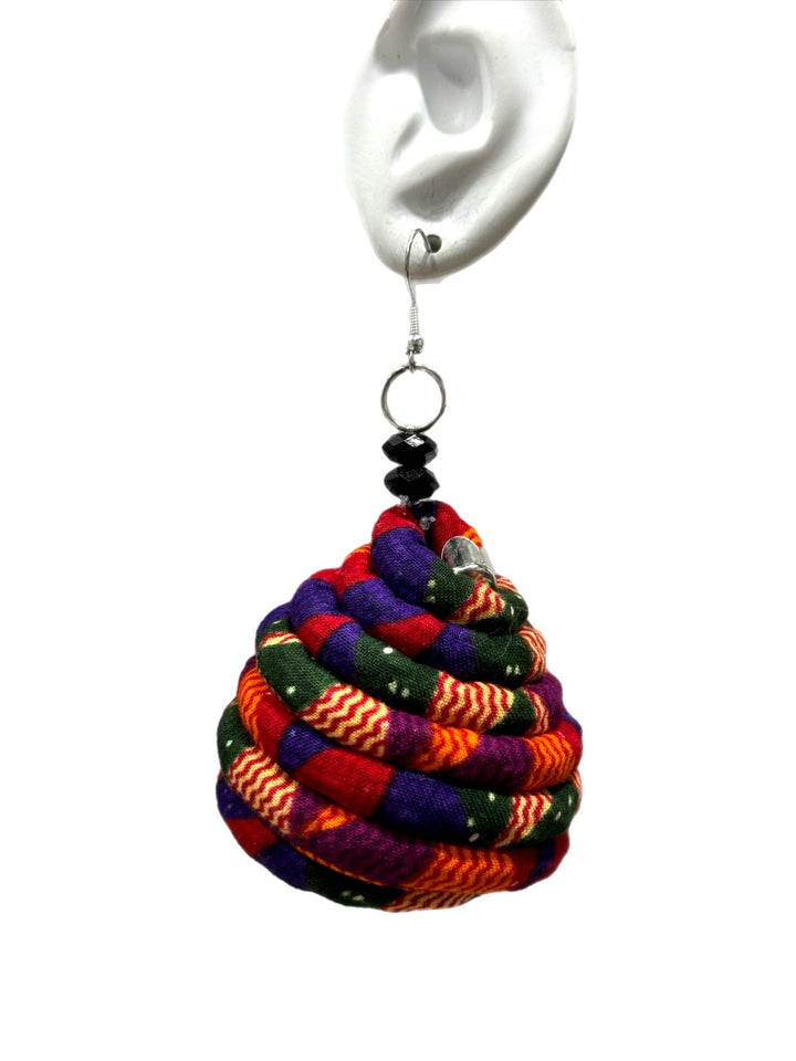 Ankara Ntoma Swirl Statement Earrings - Trufacebygrace