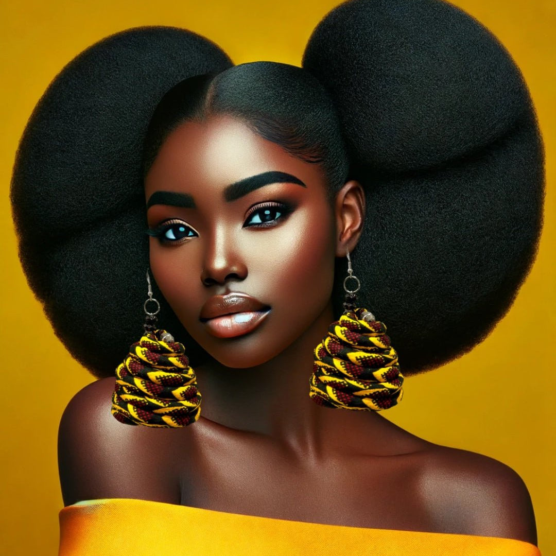 Ankara Ntoma Swirl Statement Earrings - Trufacebygrace