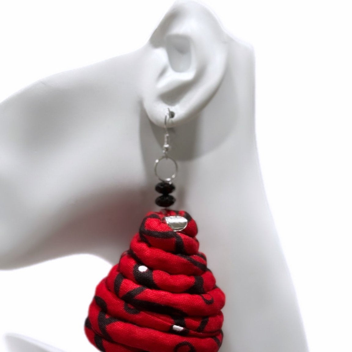 Ankara Ntoma Swirl Statement Earrings - Trufacebygrace