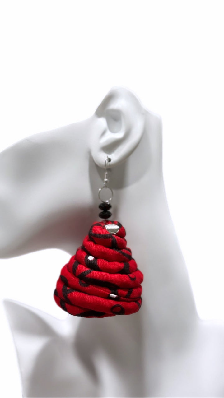 Ankara Ntoma Swirl Statement Earrings - Trufacebygrace