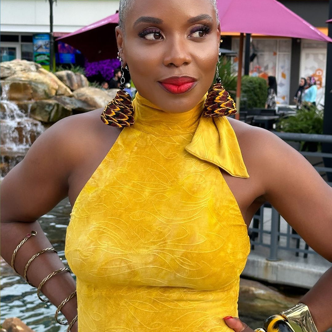 Ankara Ntoma Swirl Statement Earrings - Trufacebygrace