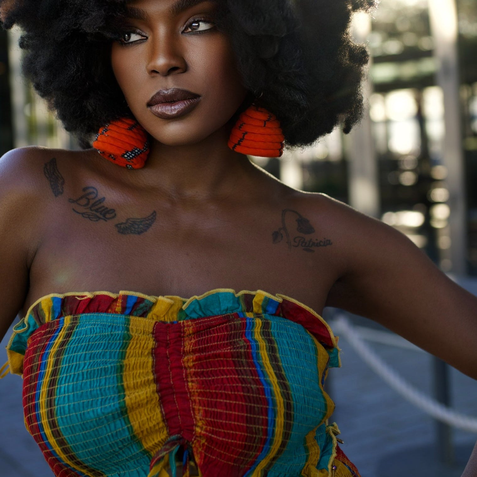 Ankara Ntoma Swirl Statement Earrings - Trufacebygrace