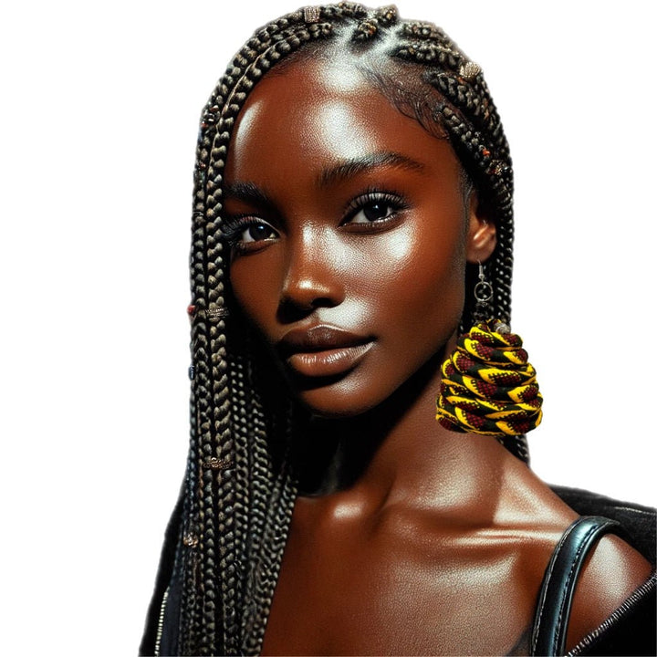 Ankara Ntoma Swirl Statement Earrings - Trufacebygrace