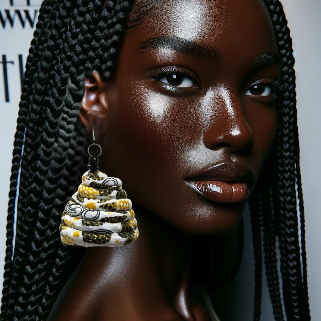Ankara Ntoma Swirl Statement Earrings - Trufacebygrace