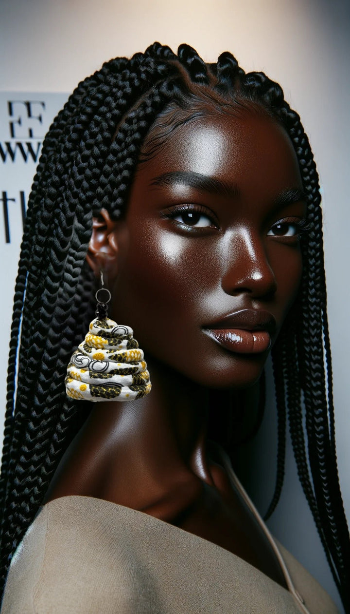 Ankara Ntoma Swirl Statement Earrings - Trufacebygrace