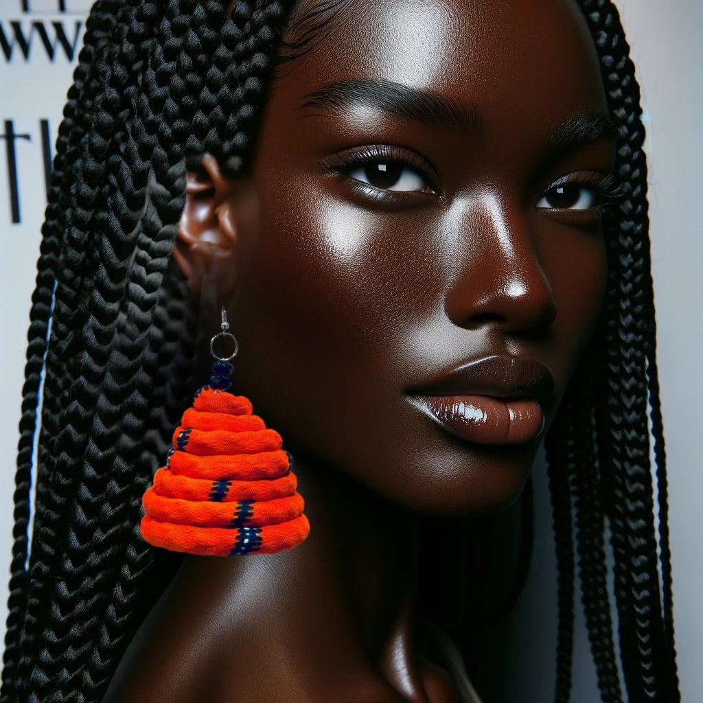 Ankara Ntoma Swirl Statement Earrings - Trufacebygrace