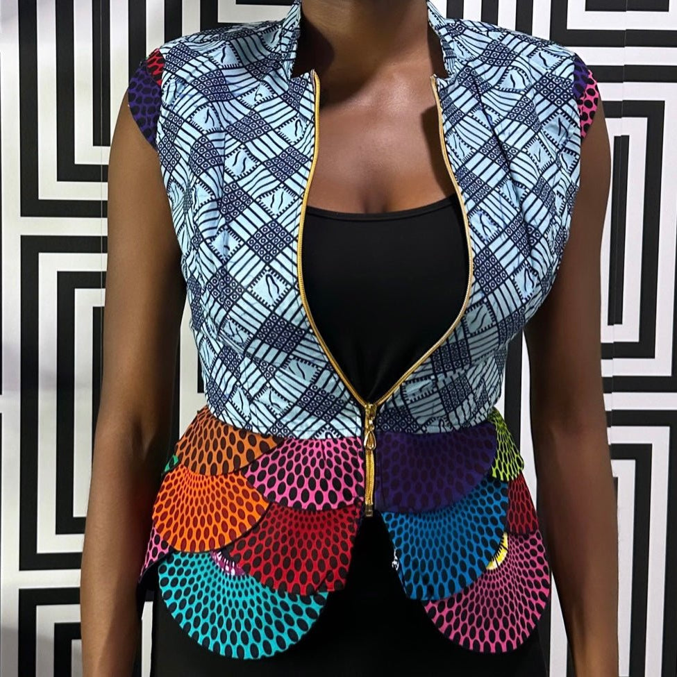 Ankara print blazer/top - Trufacebygrace