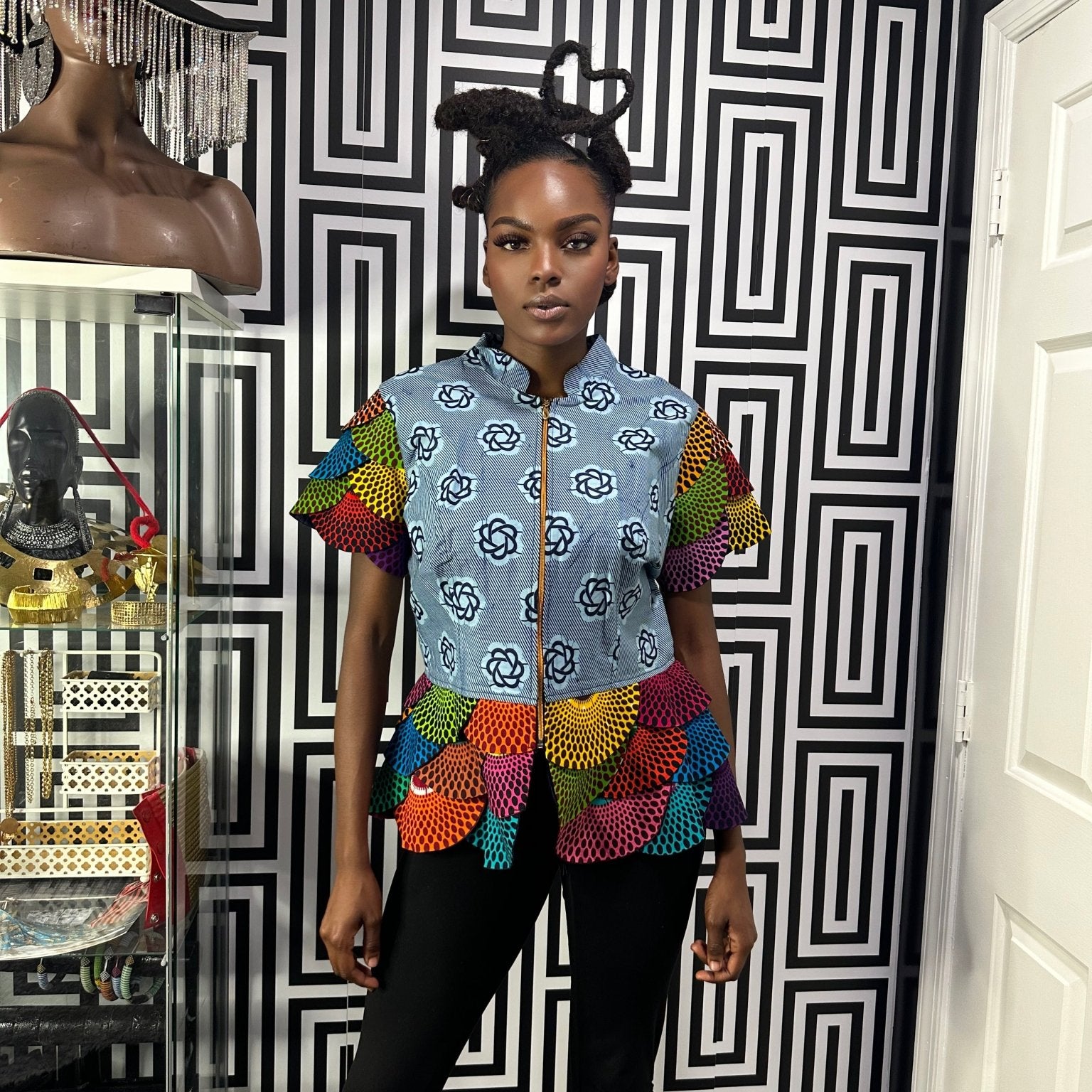 Ankara print blazer/top - Trufacebygrace