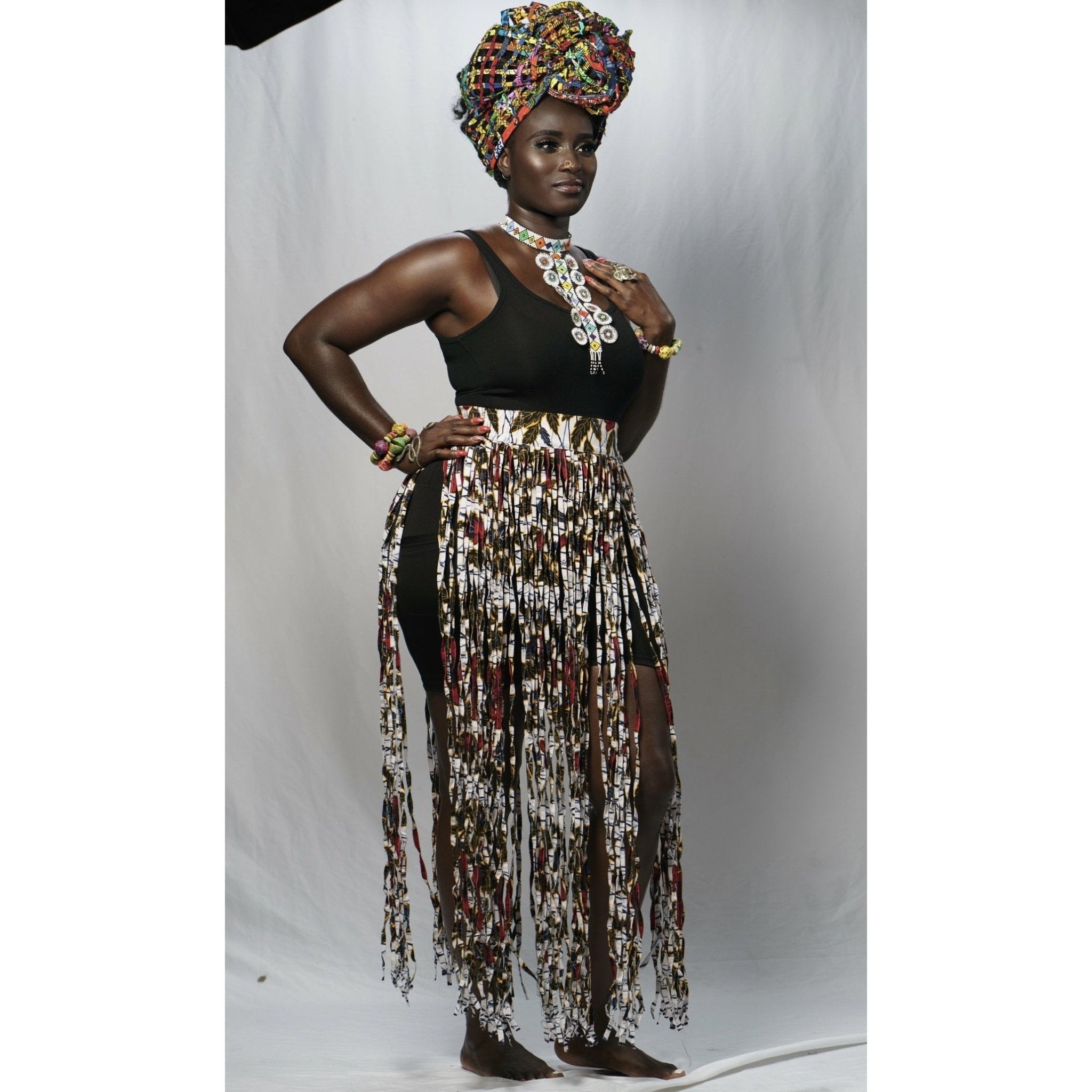 Ankara Strips Fringe skirts/ Belts - Trufacebygrace