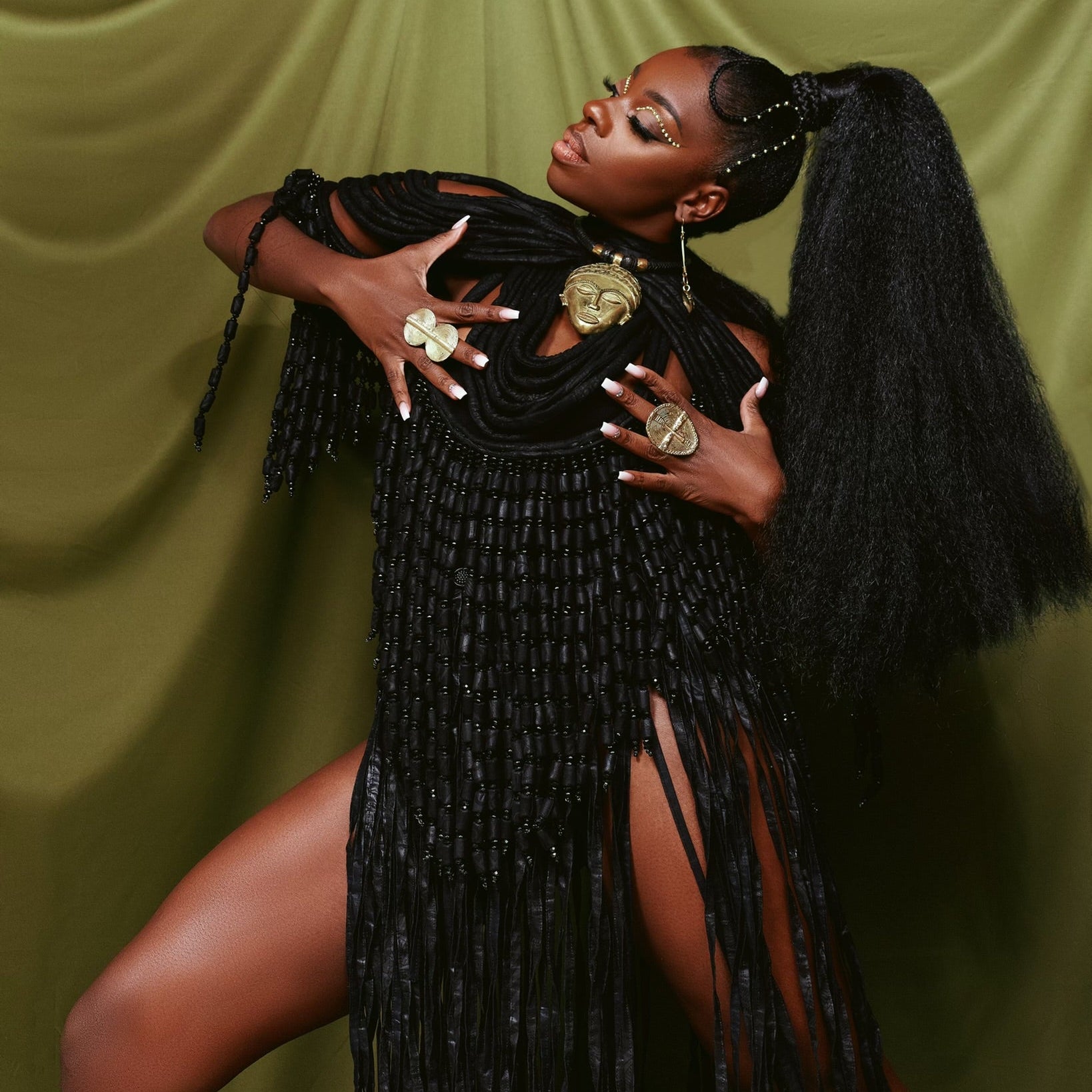 Ankara strips skirt /dress/cape - Trufacebygrace
