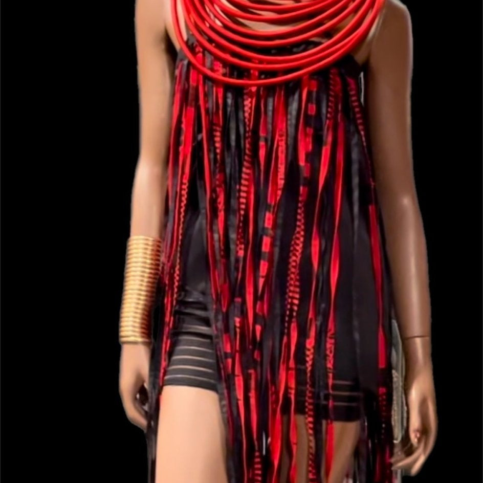 Ankara strips skirt /dress/cape - Trufacebygrace