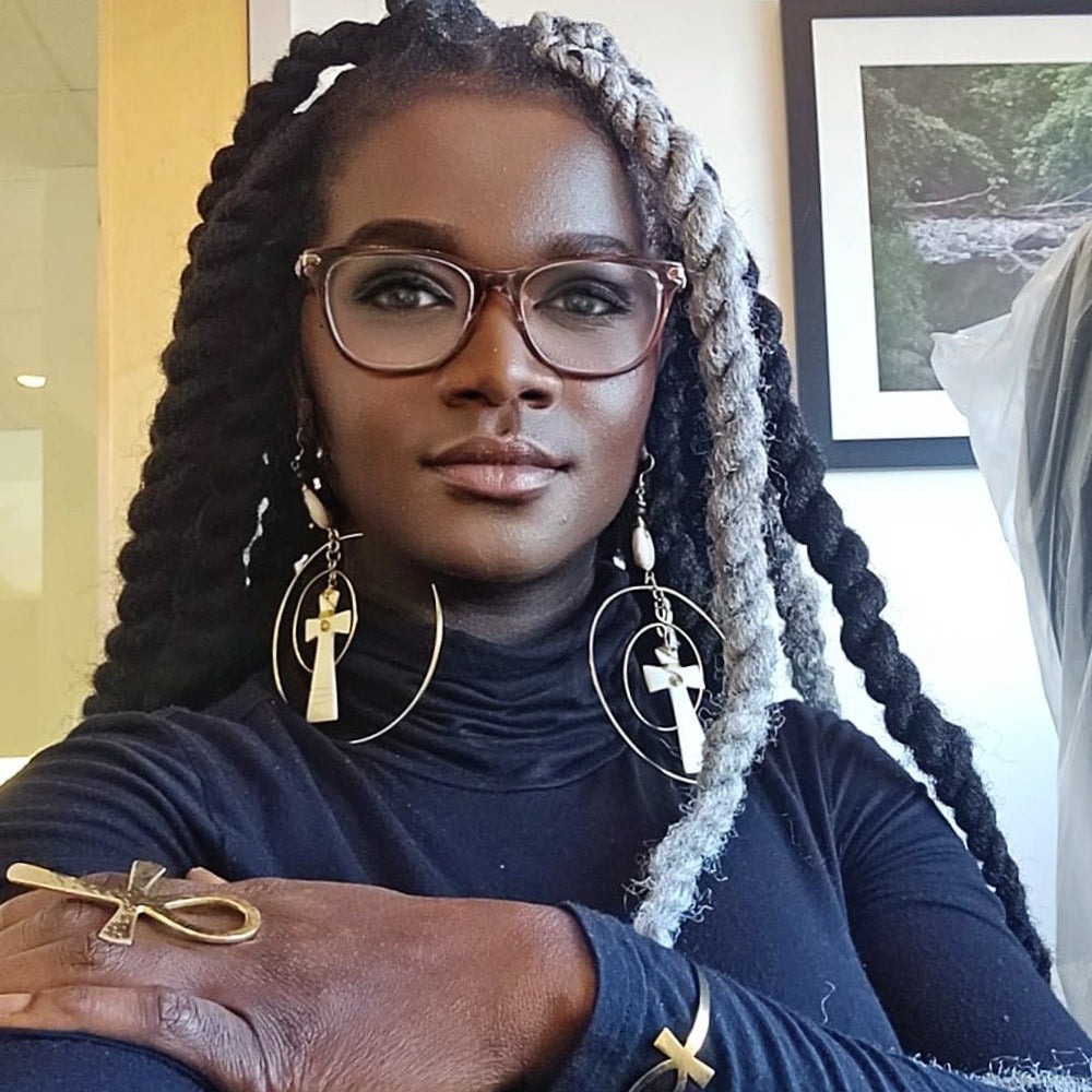 Ankh Bone Spiral statement Earrings - Trufacebygrace