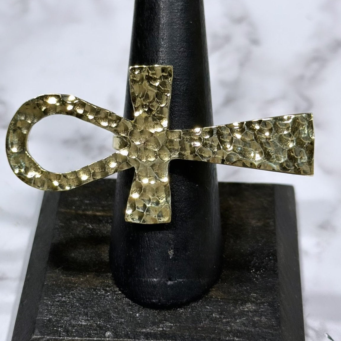 Ankh Brass Adjustable Ring - Trufacebygrace