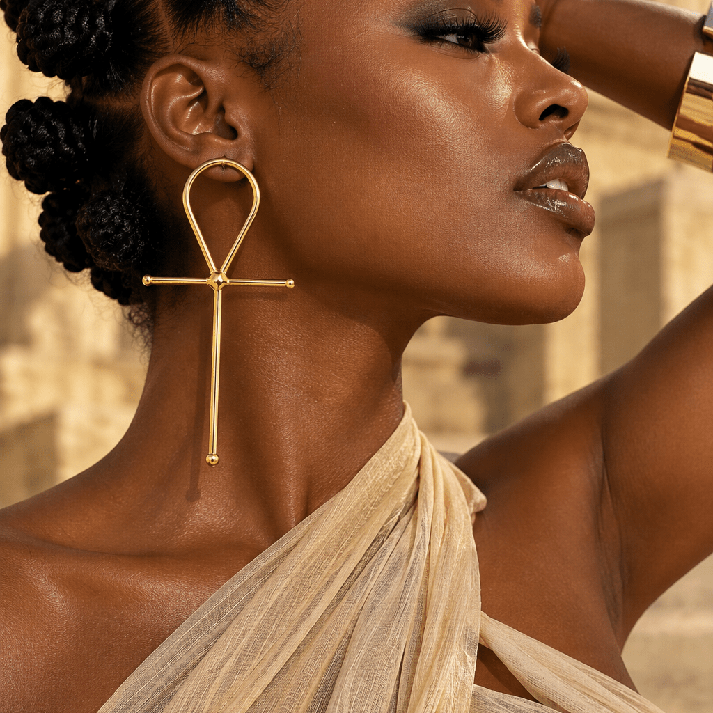 Ankh Statement Earrings - Trufacebygrace