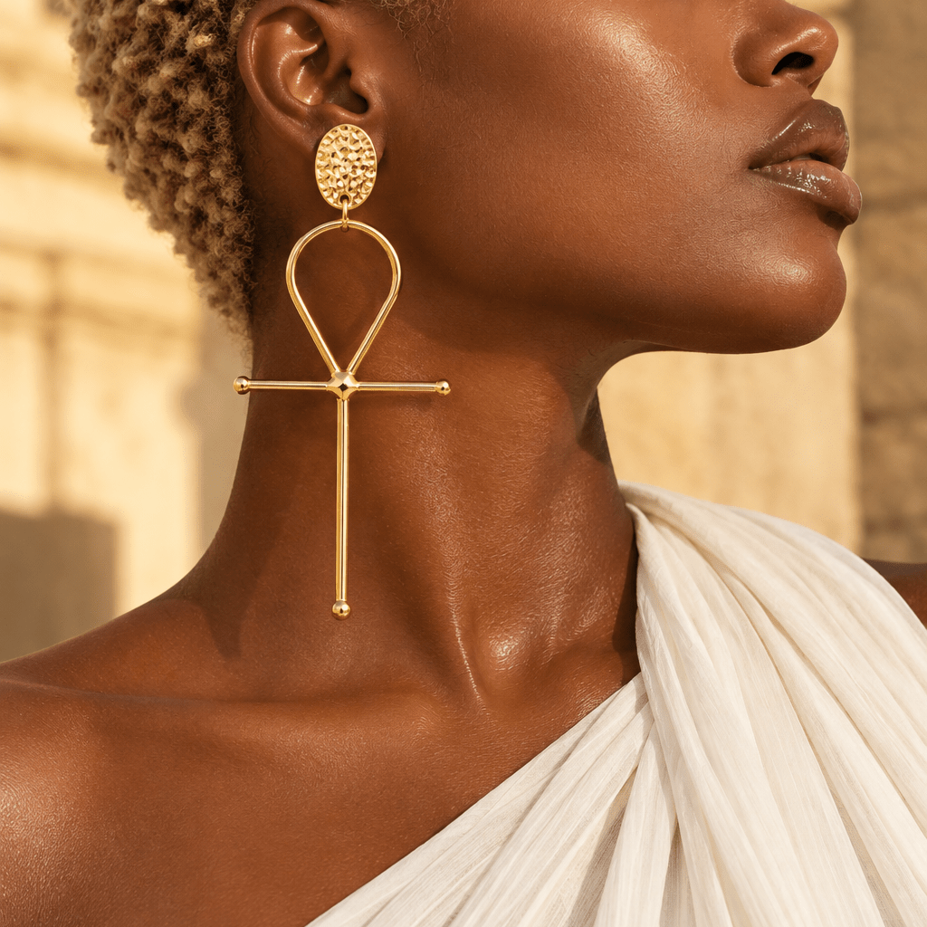 Ankh Statement Earrings - Trufacebygrace