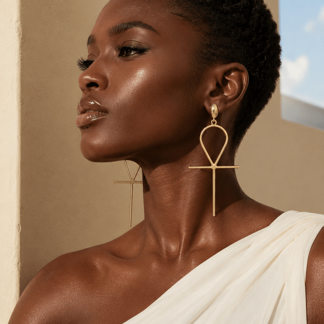 Ankh Statement Earrings - Trufacebygrace