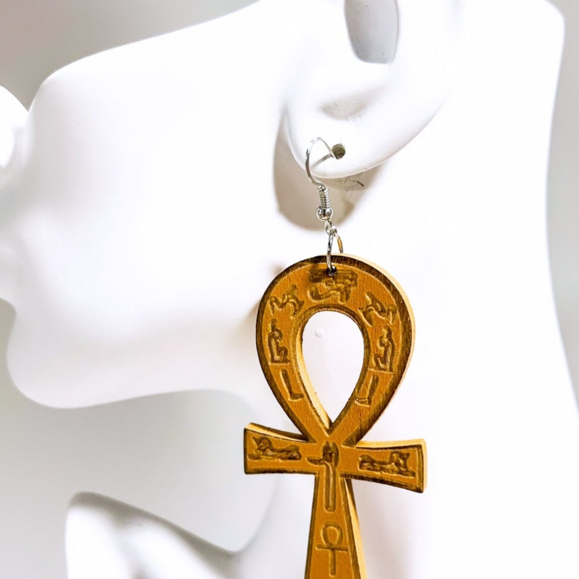 Ankh Wood lightweight Earrings - Trufacebygrace