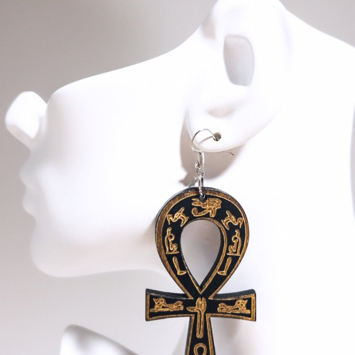Ankh Wood lightweight Earrings - Trufacebygrace