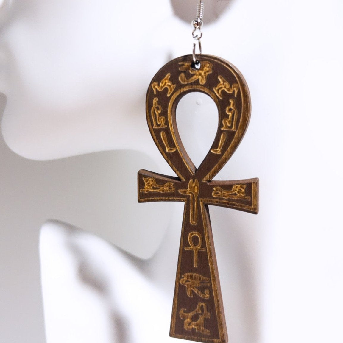 Ankh Wood lightweight Earrings - Trufacebygrace
