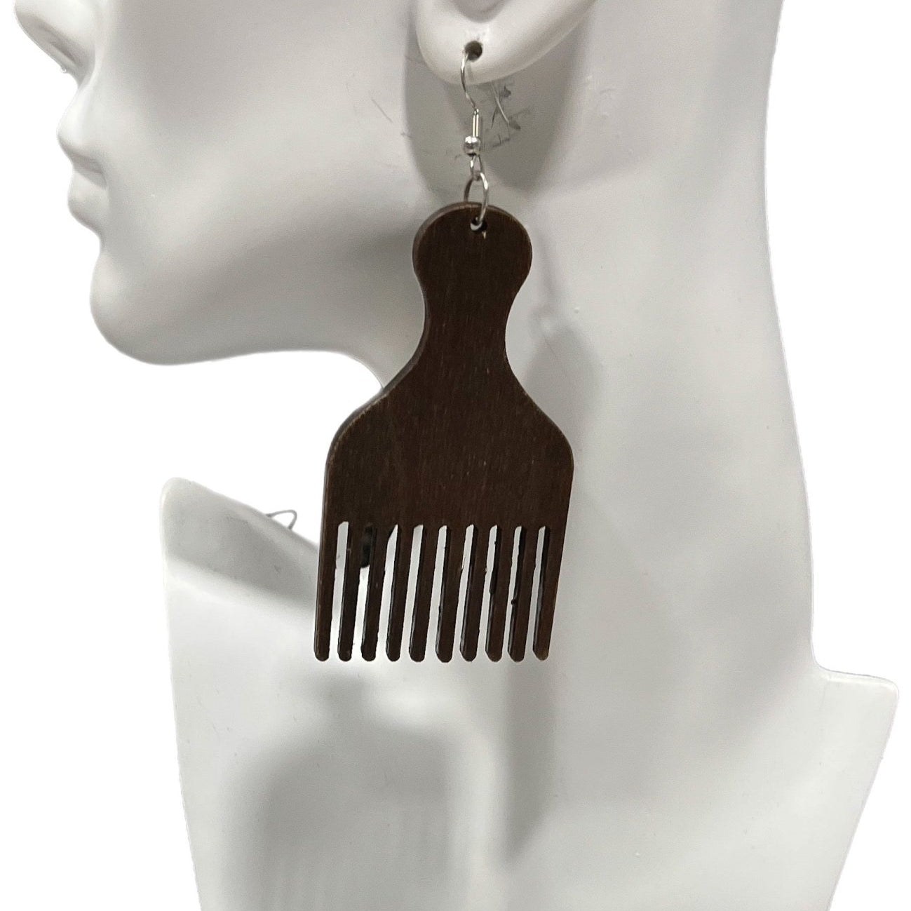 Araba Wooden Comb Earrings - Trufacebygrace