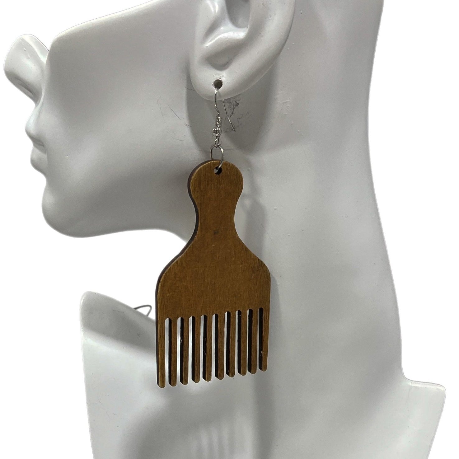 Araba Wooden Comb Earrings - Trufacebygrace