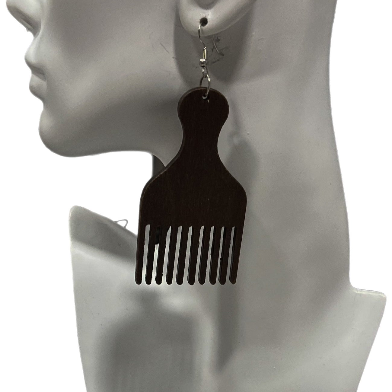 Araba Wooden Comb Earrings - Trufacebygrace