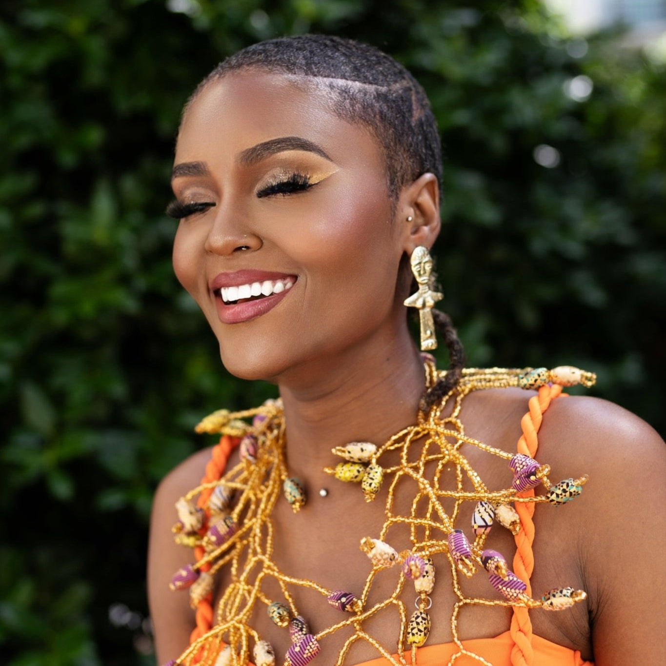 Asisimu Brass Statement Earrings - Trufacebygrace
